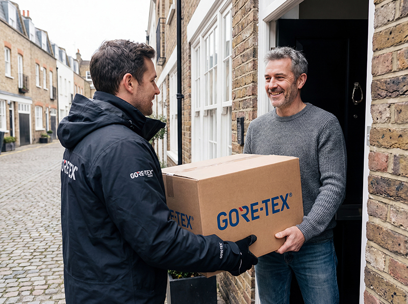 Resident receiving Gore-Tex package